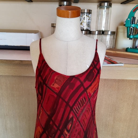 VNTG 90s/00s Sacred Threads Bias Cut Slinky Rayon Maxi Dress Sexy Summer Sz M/L - Picture 6 of 8